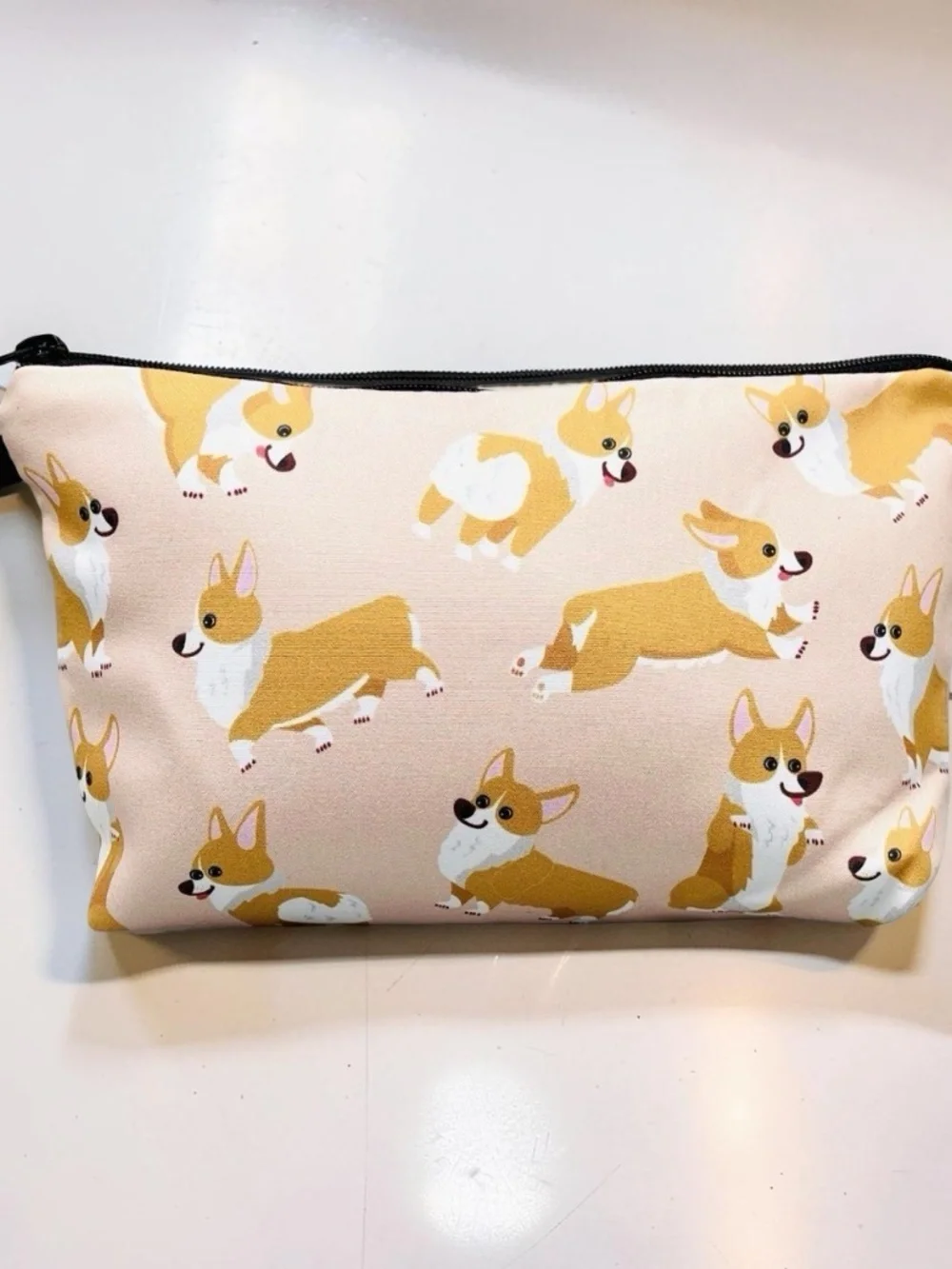 Corgi Dog Print Makeup or Pencil Case Cute Zipper Pouch Animal Print